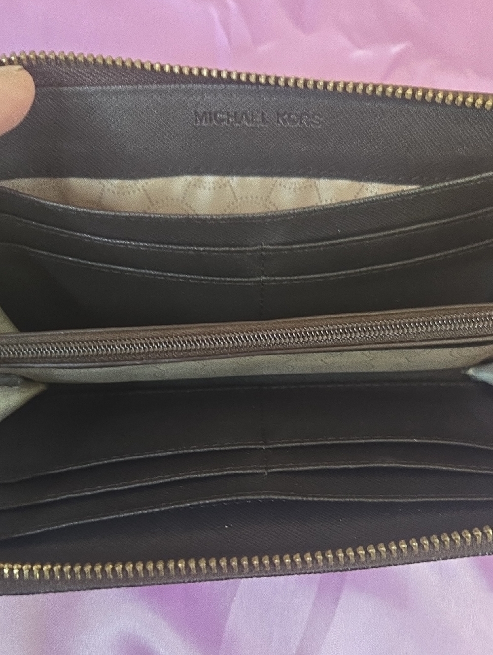 Michael Kors Gold Studded Tote with Matching Wallet - Picture 11 of 16